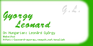 gyorgy leonard business card